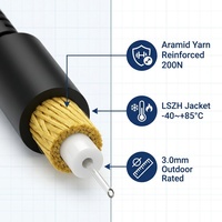 Kabel Patch Fiber Optik Luar Ruangan SC/APC-SC/APC G657A2 SM 3.0mm LSZH Hitam Kabel Drop FTTH Panjang Sesuai Pesanan