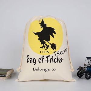 Sac à bonbons en toile pour Halloween avec cordon de serrage, motif mignon, réutilisable, pour enfants, pour la fête de la Toussaint, sac cadeau - Product Image 1