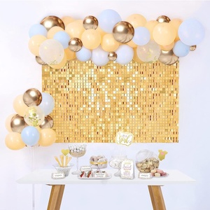 Kls ánh sáng nhà máy vàng ánh sáng lung linh vuông sequin tường Bảng điều chỉnh Backdrop cho đám cưới kỷ niệm sinh nhật quảng cáo - Product Image 6