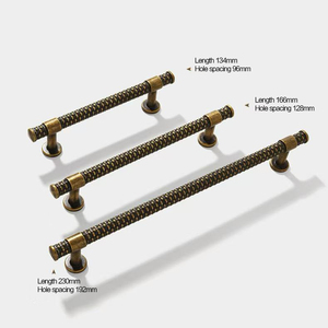 Tirador de bronce antiguo de un solo orificio para gabinete de vino, armario, cajón, puerta, tirador simétrico de zinc para muebles, barras de tracción Matrix - Product Image 1