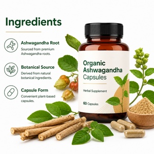 Capsules d'Ashwagandha Complément Alimentaire pour Adultes Nutrition Sportive Améliore les Performances Athlétiques Apaise les Émotions Antioxydant Immunité - Product Image 3