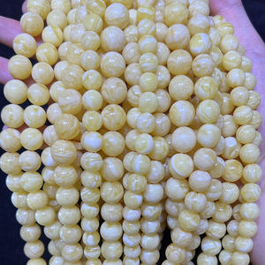 La pietra ambrata russa naturale è realizzata con una struttura in pelle di tigre bianca di alta qualità opaca e perline di preghiera musulmane complete da 10-14mm - Product Image 2