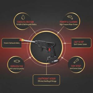 Leistungs starke tragbare Hochdruckreiniger-Lithium batterie 21-V-Hochdruck-kabellose kabellose Wasch pistole - Product Image 3