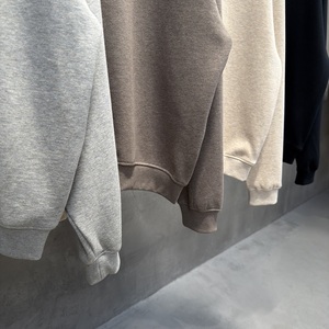 Sudadera Oversize de Cuello Redondo para Hombre, Gris, Ajuste Relajado, Cuello Acanalado, Estilo Minimalista, Casual, Streetwear, Loungewear, Felpa - Product Image 2