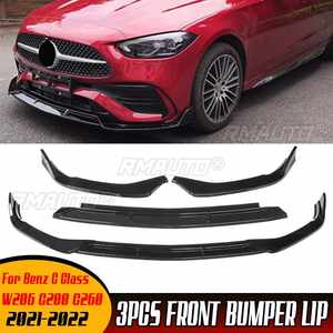 W206 <b>Car</b> Front Bumper Lip <b>Diffuser</b> Chin Bumper Body Kits Splitter Guard <b>for</b> Mercedes <b>for</b> Benz C Class W206 C200 C260 2021-2022 - Product Image 1
