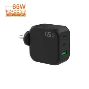 El mejor cargador <span class=keywords><strong>de</strong></span> teléfono móvil rápido <span class=keywords><strong>de</strong></span> 3 puertos 65W GaN USB PD Adaptador universal para computadora portátil <span class=keywords><strong>de</strong></span> escritorio Enchufe indio Eléctrico apto para viajes - Product Image 1
