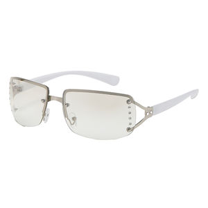 トレンディなY2Kホットガールスウィートクールレトロフレームレススクエアサングラスユニセックスファッションパーソナリティダイヤモンド付きUV400プロテクション - Product Image 2