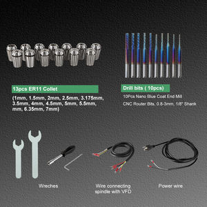 Moteur de broche CNC refroidi par air Zhong Hua Jiang Square ER11 220V 1.5KW avec kit VFD pour machine de gravure CNC - Product Image 6