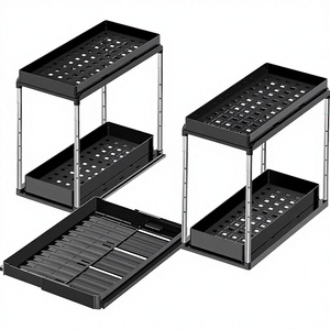 Organisateur extensible <span class=keywords><strong>sous</strong></span> l'<span class=keywords><strong>évier</strong></span> : Organisateur <span class=keywords><strong>sous</strong></span> armoire à 2 niveaux réglable en hauteur - Étagère double coulissante <span class=keywords><strong>sous</strong></span> l'<span class=keywords><strong>évier</strong></span> - Product Image 1