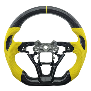 Brand New Yellow Leather Carbon Fiber Grip <b>Steering</b> <b>Wheel</b> <b>for</b> Honda Accord 10th Generation Car <b>Steering</b> <b>Wheel</b> - Product Image 1