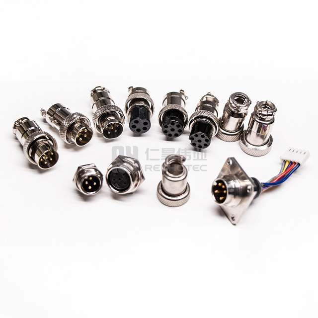 OEM Customized GX12 GX16 GX20 GX25 GX30 Aviation Connector Female and Male Metal Stainless Screws Solar Type Circular Plug