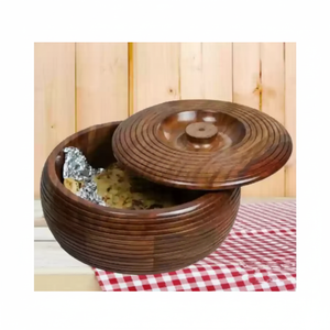 Cazuelas de madera de acacia a precio competitivo Olla caliente de madera personalizada hecha a mano con tapa Nuevo diseño Precio más bajo - Product Image 1