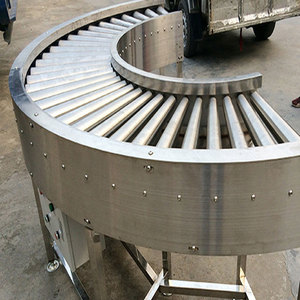 Máquina transportadora de torneado curvo de acero inoxidable OEM, transportador de rodillos para uso en transportadores de construcción de la industria del cemento - Product Image 6
