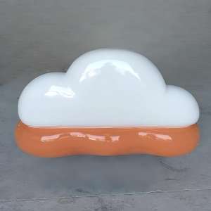 Adorable Banco <span class=keywords><strong>de</strong></span> Patio con Escultura <span class=keywords><strong>de</strong></span> Nube Moderna <span class=keywords><strong>de</strong></span> Fibra <span class=keywords><strong>de</strong></span> Vidrio para Uso en Interiores/Exteriores, Parques, Centros Comerciales y Escuelas, Duradero, Ecológico y Resistente al Agua - Product Image 5