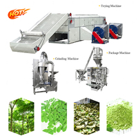 Vente chaude Ligne de production industrielle de traitement de la poudre de feuilles de Moringa fraîches, comprenant le lavage, la découpe, le séchage et le broyage
