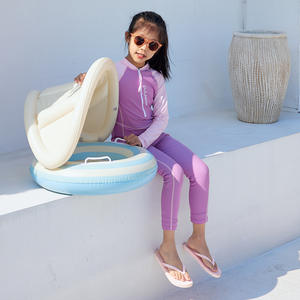 Flotador Inflable para Piscina Xiaolu con Sombrilla y Asiento a Rayas para Bebés con Asas - Product Image 2