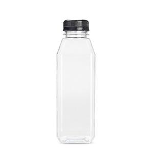 Custom 500ML Round Square Shape Empty 16 oz Food Grade Pet Plastic Drink Bottle Container For Juice Beverage With Lid