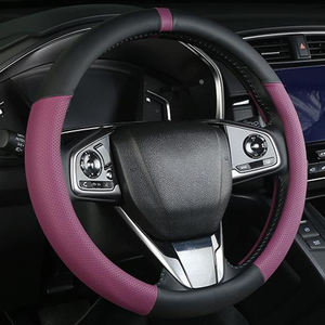 Housse de <span class=keywords><strong>volant</strong></span> de voiture de luxe haut de gamme antidérapante en <span class=keywords><strong>cuir</strong></span> respirant 38 cm, taille universelle - Product Image 3