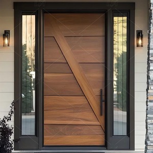 Puerta de Entrada Blindada de Alta Gama <span class=keywords><strong>para</strong></span> Exteriores con Diseño de Madera, Puerta de Entrada Moderna de Acero de Seguridad Antirrobo en Venta - Product Image 2