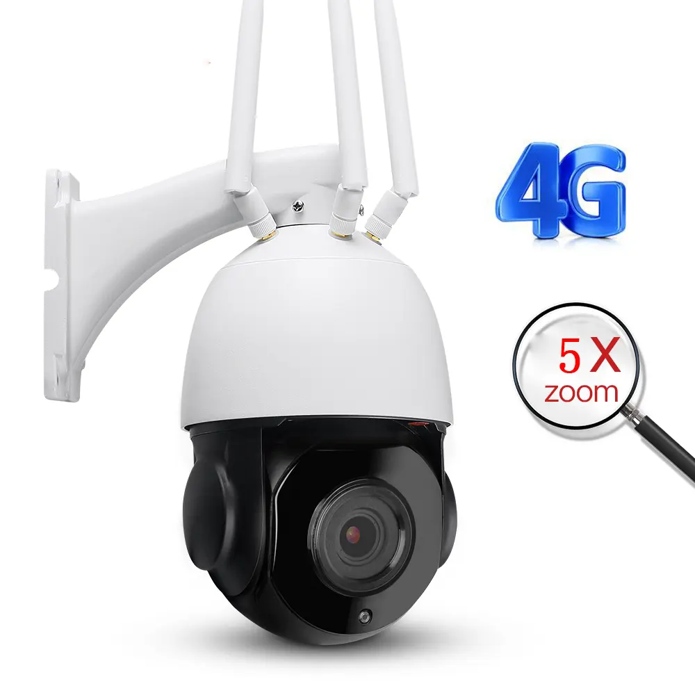 Kamera Cctv nirkabel ptz, 5.0MP 5X Zoom Ptz 3g 4g sim card ip camera pelacak otomatis Wifi kamera Ip ptz nirkabel harga pabrik