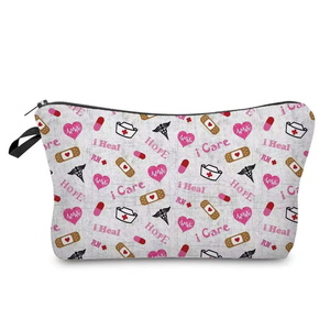 Fashionable Cosmetic Bag with Print for Nurse Travel Toiletry Organizer Pouch for Women with Print for Nurse Travel Cosmetic - Product Image 1