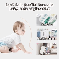 Probebi GC001 - Verrou de sécurité pour enfant en ABS écologique avec sangle flexible, adhésif, pour armoire, réfrigérateur, tiroir