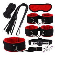 Kit de bondage BDSM 8 pièces/ensemble, équipement, menottes, pinces pour les tétons, balle pour la bouche, fouet, corde en coton, jouets sexuels pour couples, masque pour les yeux, collier pour le cou