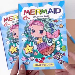 สมุดระบายสีหนังสือระบายสีนางเงือกใหม่ของขวัญที่ยอดเยี่ยมสำหรับเด็กผู้ชายและเด็กผู้หญิงอายุ5 + (ขนาด A5, 60แผ่น) - Product Image 2