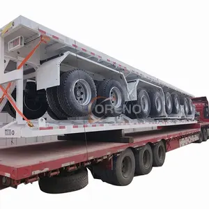 新品牌平板半挂车3轴30-100吨20英尺40英尺集装箱运输平板多功能拖车卡车