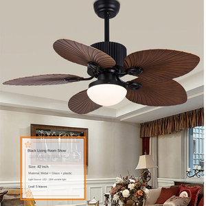 Ventilateur de plafond décoratif léger de fantaisie de lame de feuille d'ABS en gros chaud avec la lumière de LED pour le plafond de ventilateur de paume de Malaisie Singapour - Product Image 6