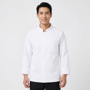 ชุดยูนิฟอร์มพนักงานบาร์ ผ้าฝ้าย 100% แขนยาว ระบายอากาศได้ดี สำหรับร้านอาหาร โรงแรม รับผลิตแบบ OEM ขายส่งจากโรงงาน - Product Image 1