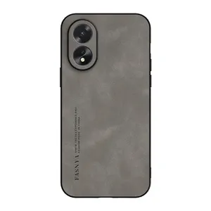 Casing Bumper TPU lembut kulit PU, pelindung belakang ponsel pintar PC keras untuk OPPO A38 4G Reno 10 Pro