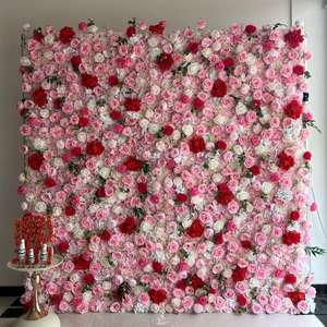 Mur de fleurs artificielles en soie romantique et rêveuse, fait main en 3D/5D, personnalisé pour mariage, Noël, Saint-Valentin - Product Image 2