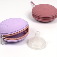 BPA Free Colorful Newborn Baby Essentials Dummy Storage for Infant, Soft Portable Ripple Pattern Silicone Pacifier Case
