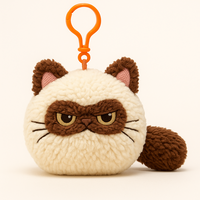 OEM personnalisé expression émotionnelle chat oreiller en colère heureux anthropomorphe porte-clés sac à dos pendentif peluche jouet poupée cadeau