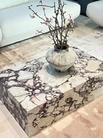 Table basse de luxe personnalisée en gros carrée en marbre moderne poli durable pour le salon