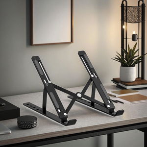 Bán Chạy Nhất Gấp 6-Cấp Độ Có Thể Điều Chỉnh Chiều Cao Máy Tính Xách Tay Đứng Điện Thoại Di Động Chủ Hợp Kim Nhôm Riser Thuận Tiện Mang Theo Cửa Hàng - Product Image 4