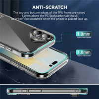 Coque de téléphone en TPU PC transparent 2-en-1 renforcée anti-chute avec support métallique pour iPhone 16 Plus 15 14 13 Pro – Vente en gros
