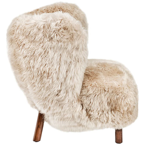 Fauteuil d'appoint silencieux pour villa résidentielle, style italien minimaliste, en peluche de laine longue, fauteuil de bureau individuel - Product Image 4