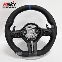 Volant en cuir mat et fibre de carbone pour BMW F30 F10 F15 F36 F20 F22 F25 F32 M3 M4 M5 X5 E46 E60 E70 E90 E91 E92