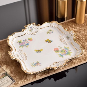 Wholesale 2-Piece Modern Design Plant <b>Ceramic</b> Bone China Decorative Compote Chocolate Tray <b>Plate</b> Kitchen Decor Fruit Bowl Stand - Product Image 4