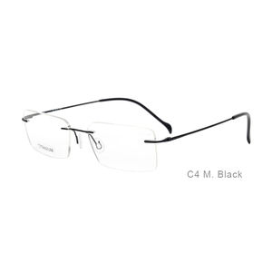 純正チタン光学フレームメガネリムレス長方形クラシックゴールドカラーNo MOQ無リムレスチタン - Product Image 3