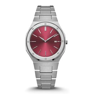 カスタムサンレイダイヤルカジュアル超薄型メンズウォッチファッション防水ステンレススチール高級メンズクォーツウォッチ - Product Image 5