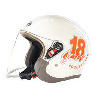Casques de moto 3/4 rétro à face ouverte pour Vespa et scooters avec visière transparente pour hommes et femmes