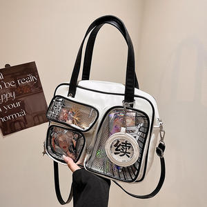 Sac à bandoulière en forme de cœur de Noël personnalisé, nouveau modèle, avec un détail de nœud en flocon de neige fantaisiste, fenêtre transparente, sac Ita en forme de cœur - Product Image 3