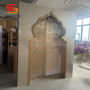 SMOOTH Factory Luxury India Style Wedding Acrylic Backdrop PVC Arch Backdrop Stand Gold Acrylic Backdrop - Product Image 3