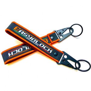 Wholesale Manufacturer <b>Custom</b> Brand Embroidered Logo Carabiner <b>Key</b> Chain Lanyard Wrist Strap Keychains Short Lanyards - Product Image 3