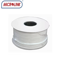 Microlink RG6 Tri-Shield Cable Coaxial 75 Ohm para CCTV/CCAV/Antena/TV satelital/Chaqueta de PVC/PE certificada CE