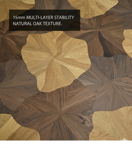 Parquet stratifié moderne à clipser en chêne blanc, noyer et <span class=keywords><strong>teck</strong></span>, finition mate, épaisseur 15 mm, pour usage intérieur - Product Image 3