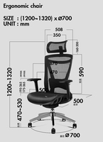 Chaise de bureau ergonomique moderne en maille avec appui-tête réglable en hauteur et en inclinaison, idéale pour les bureaux commerciaux